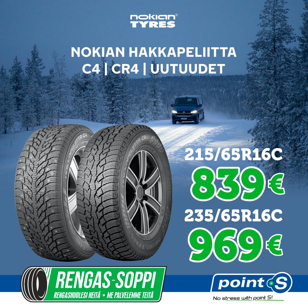 NOKIAN TYRES HAKKAPELIITTA C4 ja CR4 | Pakettiauton talvirenkaat | UUTUUS