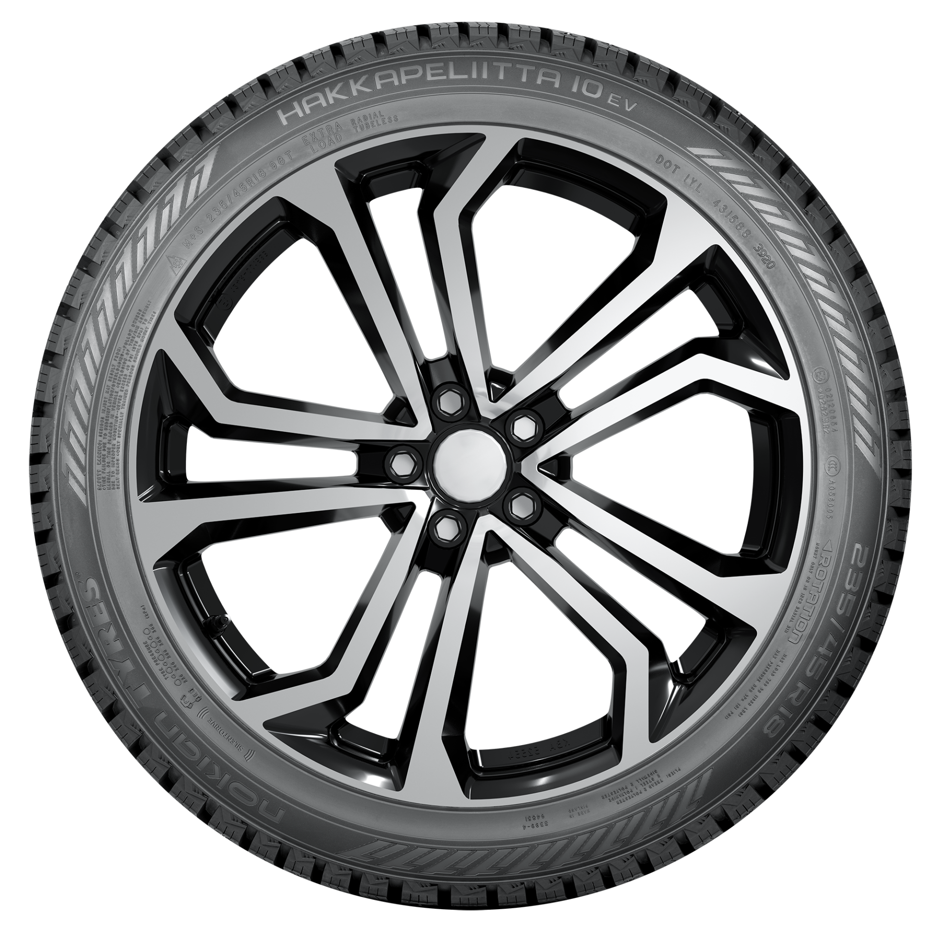 Nokian Tyres Hakkapeliitta 10 EV -nastarengas vanteella, sivukuva